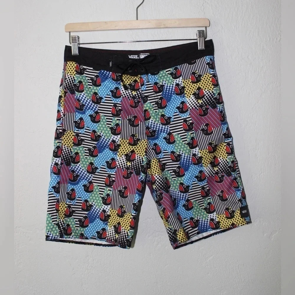 Boyβs Vans X Discovery Channel Shark Week Unlined Board Shorts Size 29/18
